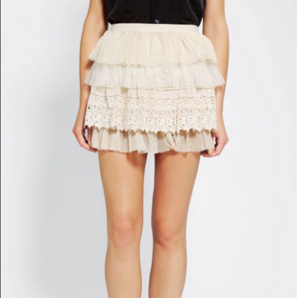 👗 ANTHROPOLOGIE ‘HAZEL’ LACE RUFFLE TUTU SKIRT